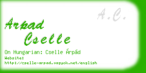 arpad cselle business card